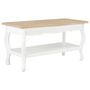 Voir la diapositive 1 : VIDAXL Table basse Blanc et marron 87,5x42x44 cm Bois de pin massif