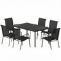 Voir la diapositive 1 : OUTSUNNY Salon de jardin 6 places 7 pièces chaises empilables métal noir