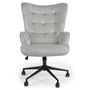 Voir la diapositive 2 : Paris Prix Fauteuil de Bureau Velours  Verner  96cm Gris