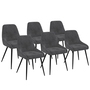 Voir la diapositive 1 : ID MARKET Lot de 6 chaises THALYA en velours gris foncé avec accoudoirs