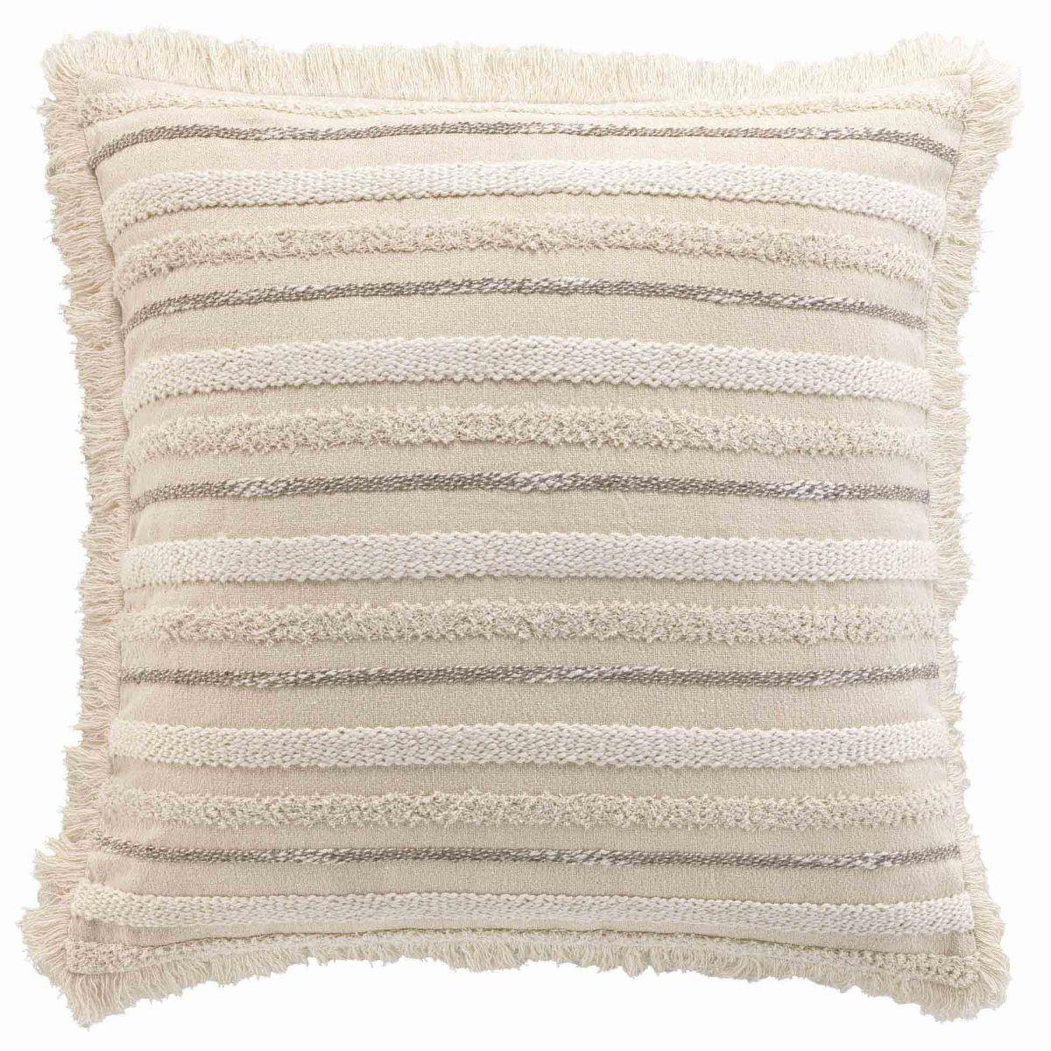 Douceur d'Intérieur Coussin déco à franges  atlas  60x60cm naturel