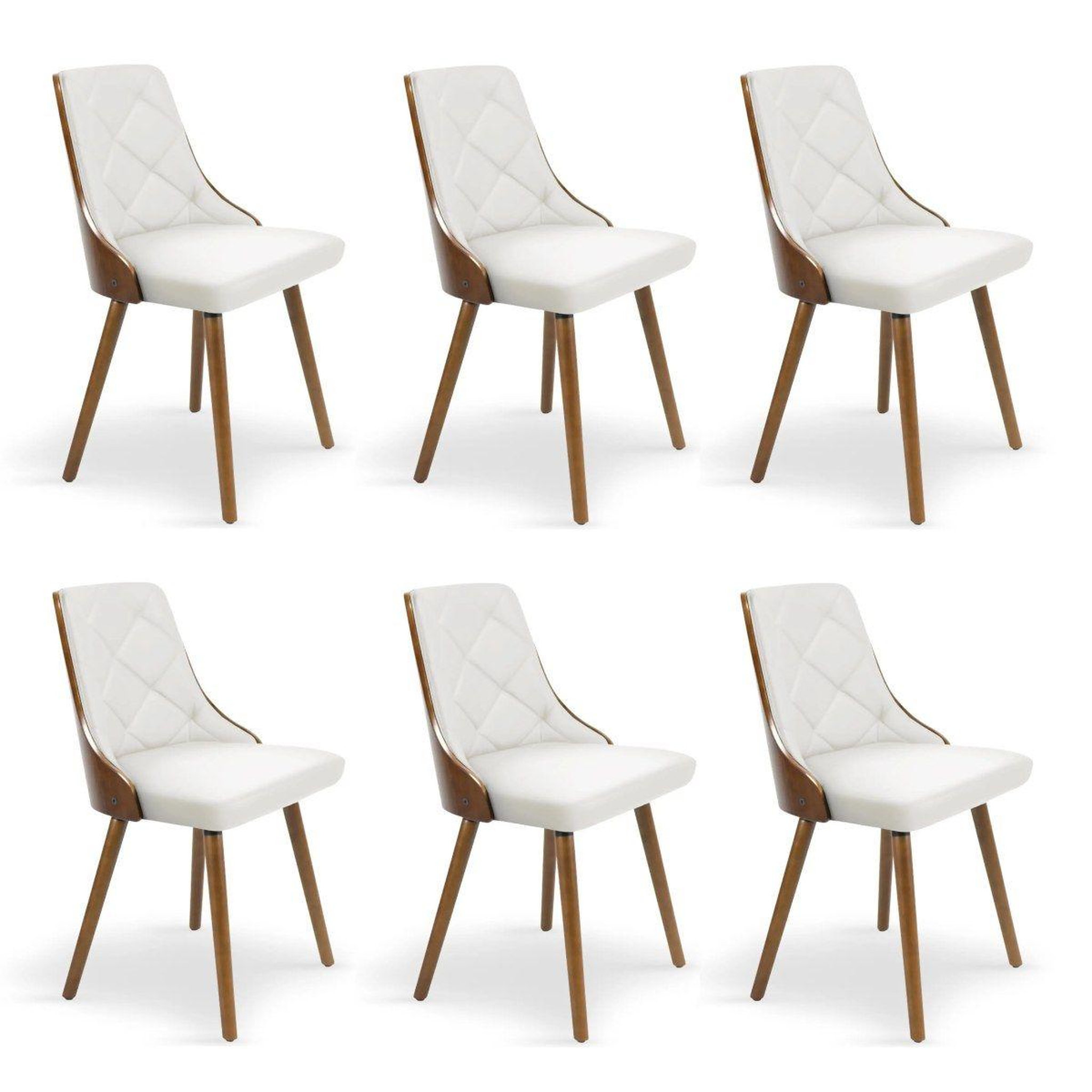 Paris Prix Lot de 6 chaises scandinave  cargo  79cm noisette & blanc