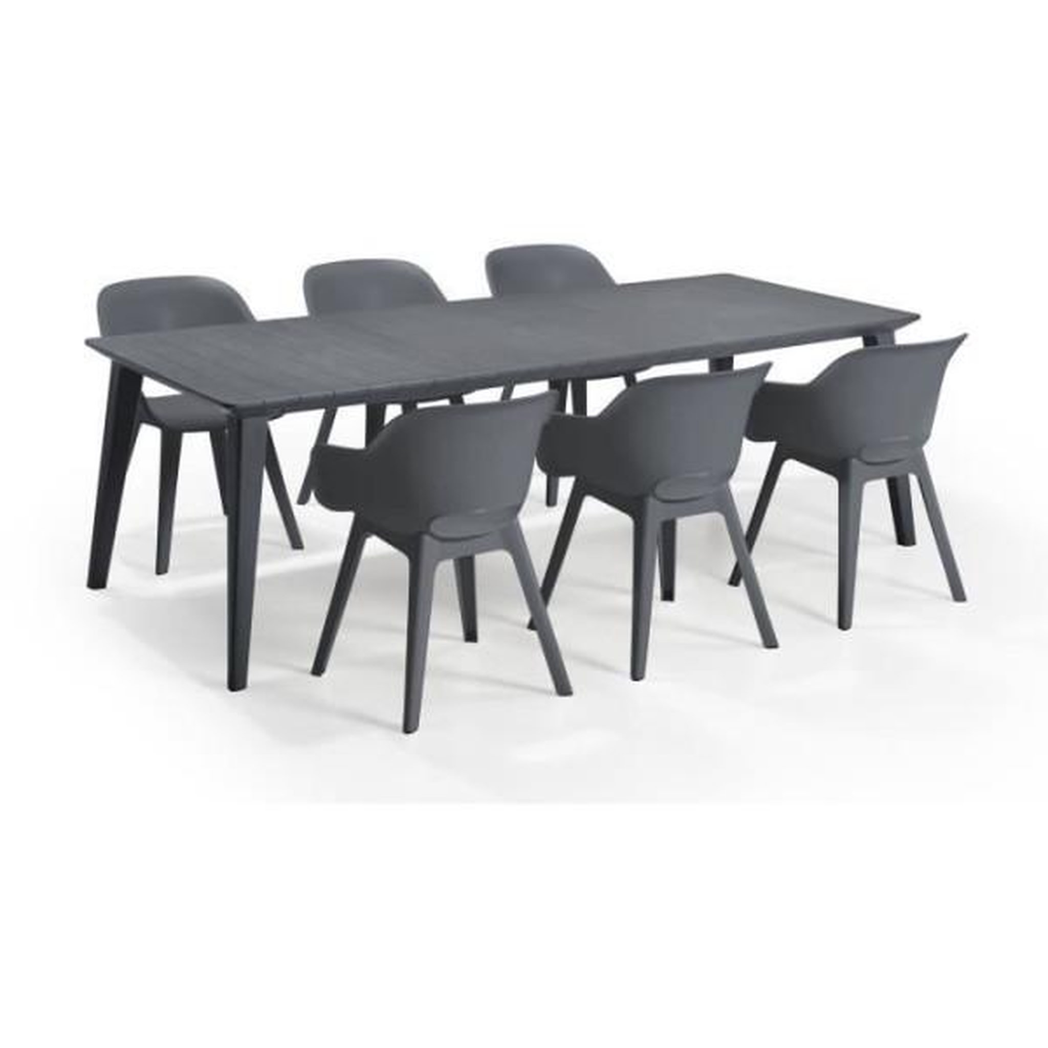 Voir la diapositive 5 : ALLIBERT by KETER Table de jardin - rectangulaire - gris graphite - en résine - 8 a 10 personnes - Lima - Allibert by KETER