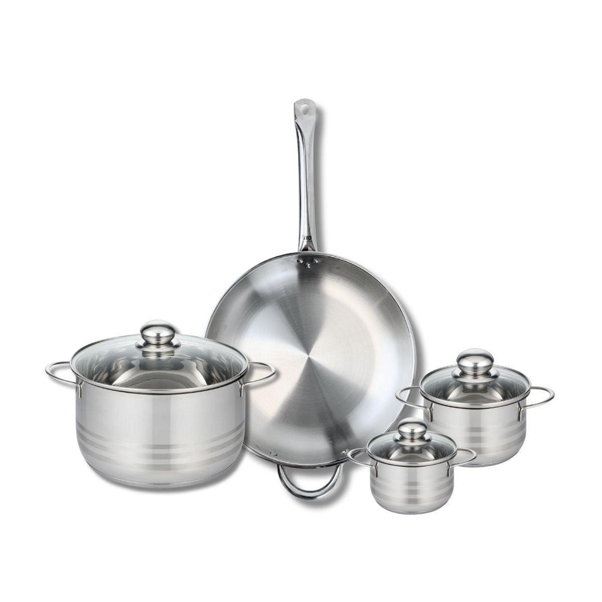 ELO Ensemble de 1 poêle de cuisson 32 cm et 3 faitouts 12, 14 et 24 cm elo profi brillant