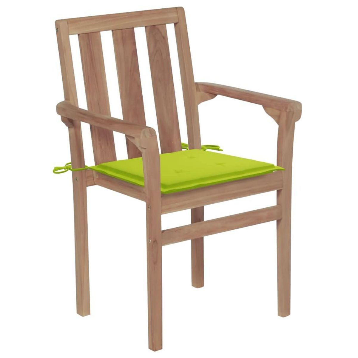 VIDAXL Chaises de jardin lot de 2 avec coussins vert vif Bois de teck