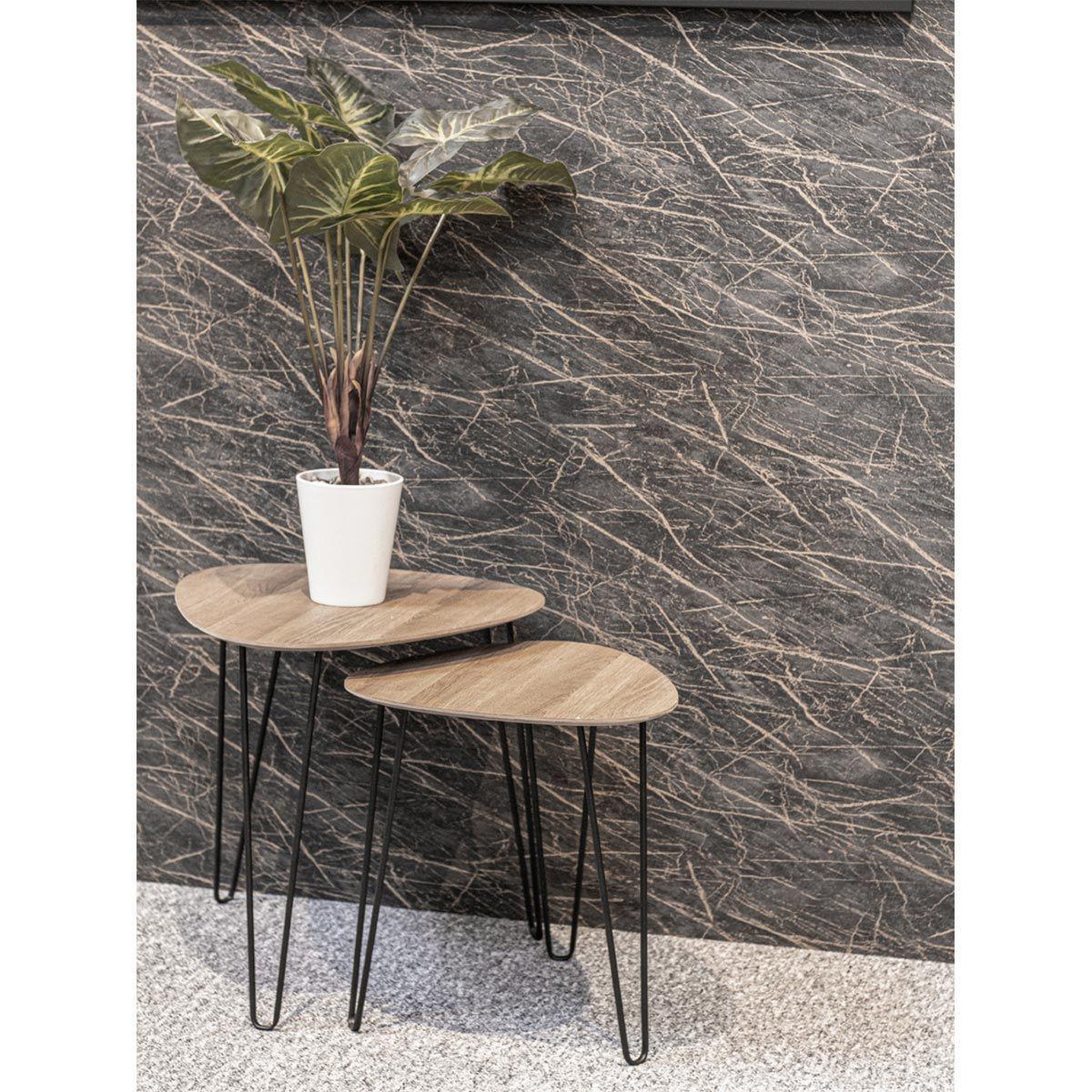 Voir la diapositive 4 : Paris Prix Table d'appoint design  rodry  43cm chêne & noir
