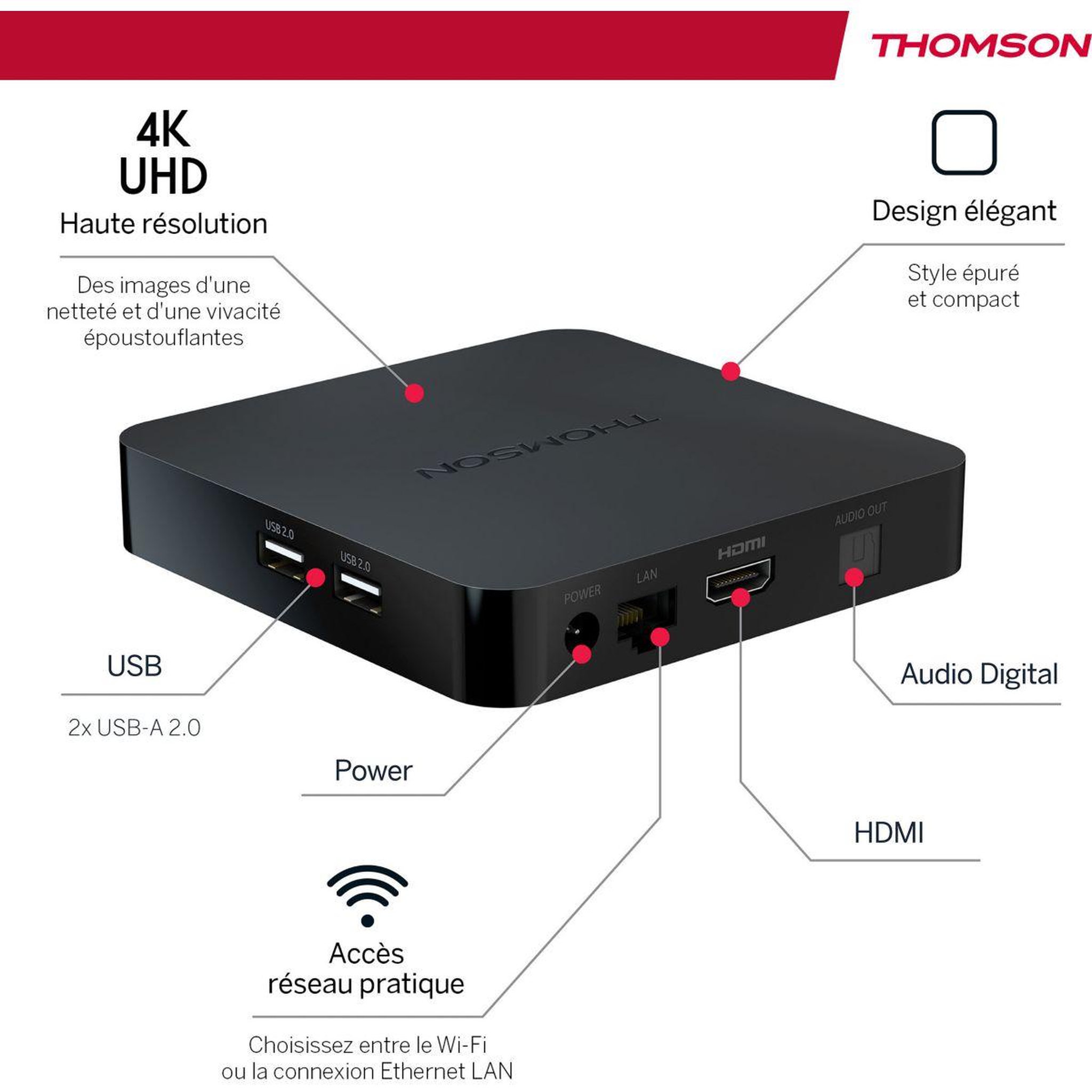 Voir la diapositive 5 : THOMSON Passerelle multimédia 240G Box 4K avec Google TV
