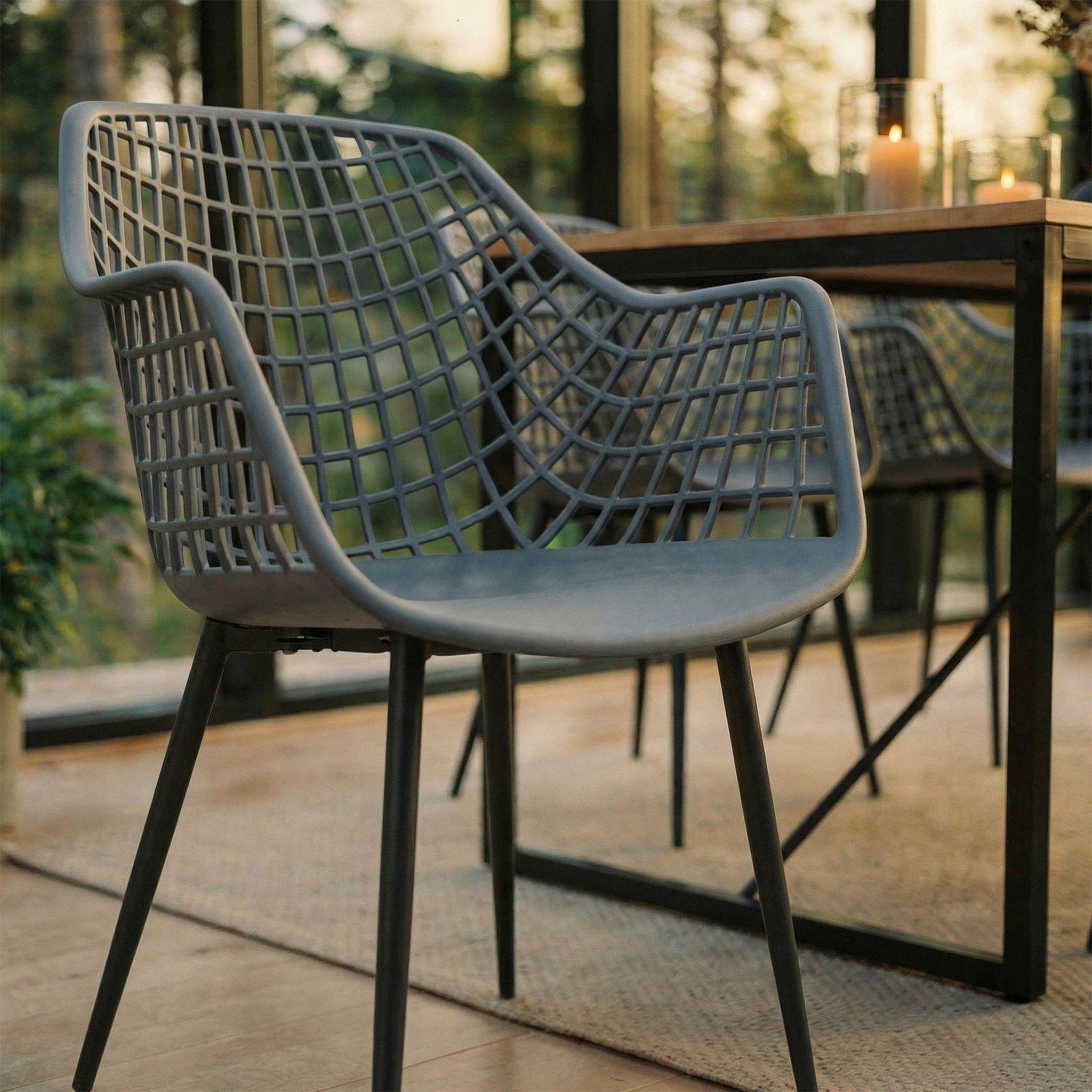 Voir la diapositive 3 : IDIMEX Lot de 4 chaises LUCIA, en plastique