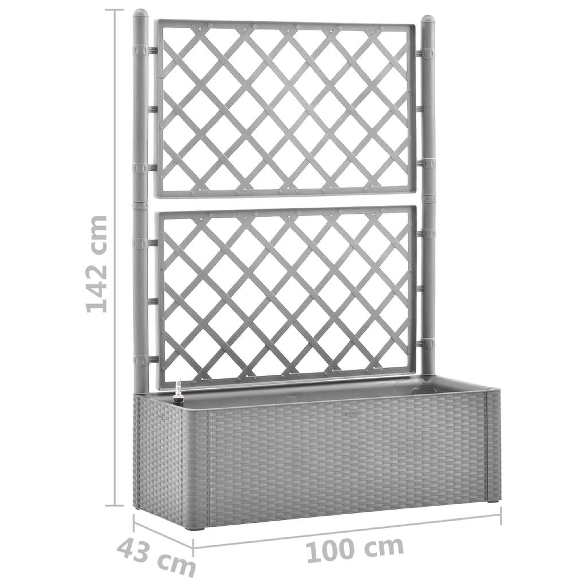 Voir la diapositive 6 : VIDAXL Lit sureleve de jardin et treillis et systeme d'arrosage Gris