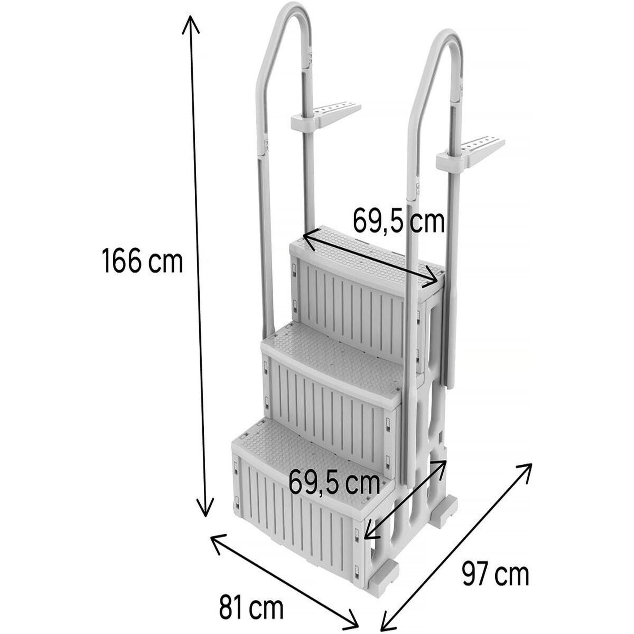 Voir la diapositive 3 : Habitat et Jardin Escalier simple de piscine  nathan  - 3 marches - en plastique
