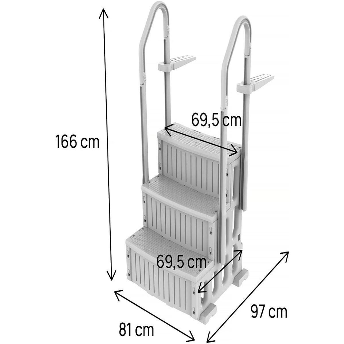 Habitat et Jardin Escalier simple de piscine  Nathan  - 3 marches - en plastique