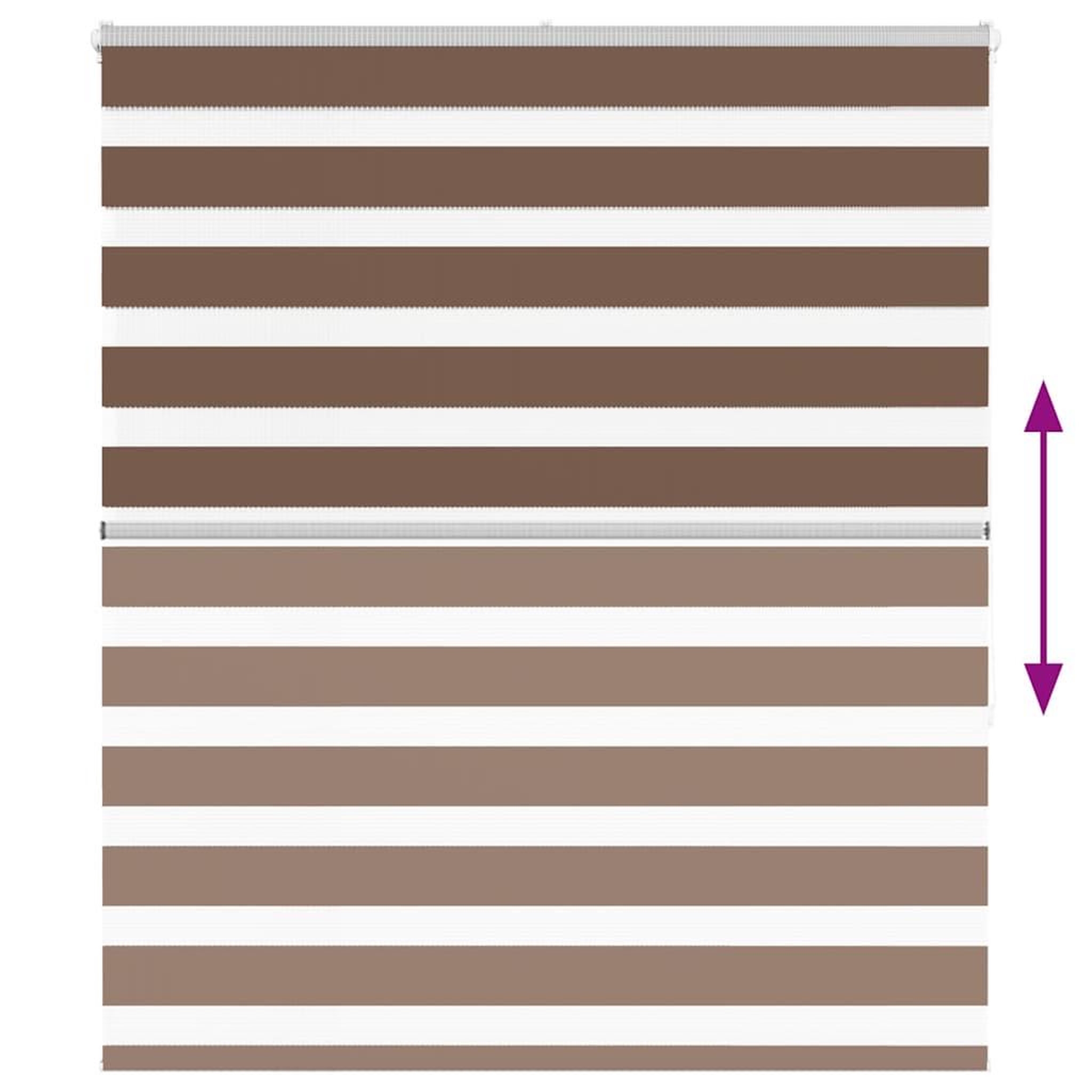Voir la diapositive 5 : VIDAXL Store zebre marron 135x150cm largeur du tissu 130,9cm polyester