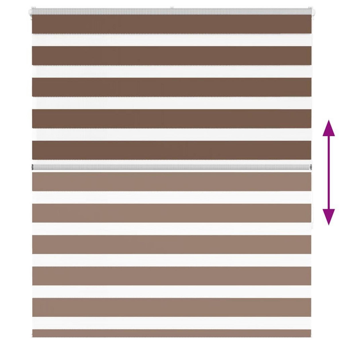 VIDAXL Store zebre marron 135x150cm largeur du tissu 130,9cm polyester