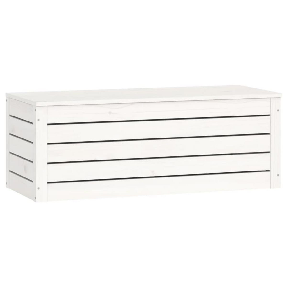 VIDAXL Boîte de rangement Blanc 89x36,5x33 cm Bois massif de pin