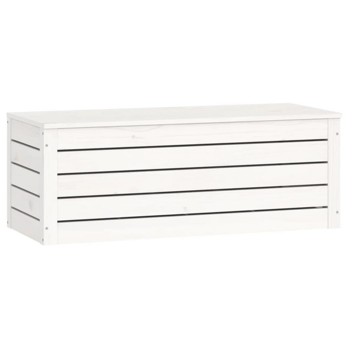 VIDAXL Boîte de rangement Blanc 89x36,5x33 cm Bois massif de pin