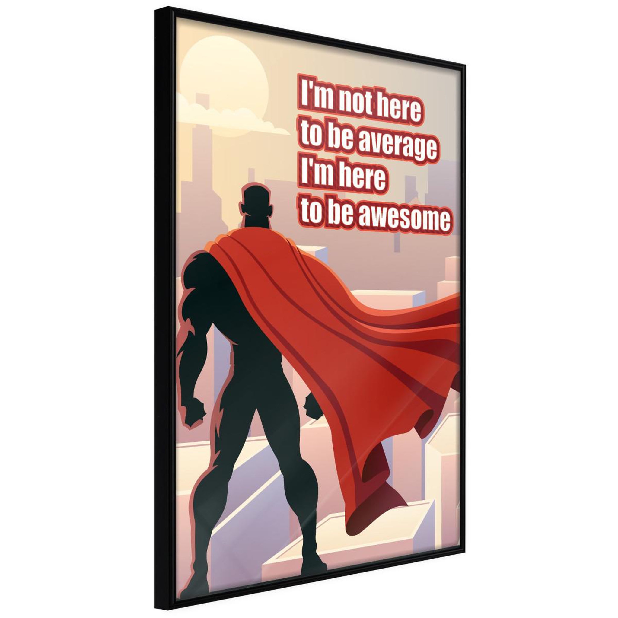 Paris Prix Affiche murale encadrée  be your own superhero. Coloris disponibles : Noir, Jaune