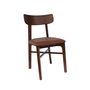 Voir la diapositive 5 : SWEEEK Lot de 2 chaises bois d'hévéa et assise simili cuir marron. vintage. L 43.5 x P 48 x H 81cm