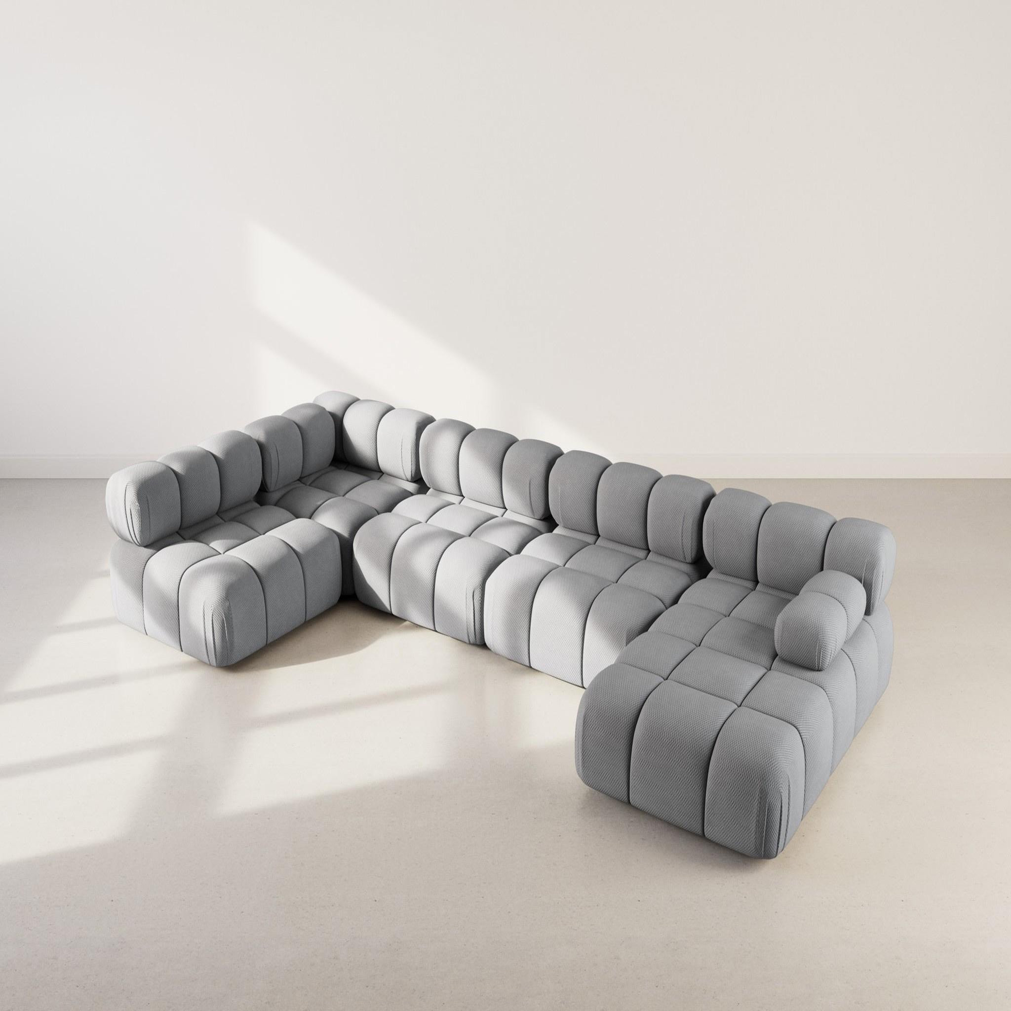 Voir la diapositive 3 : LISA DESIGN Ruby - canapé panoramique modulable d'angle gauche 7 places en velours texturé