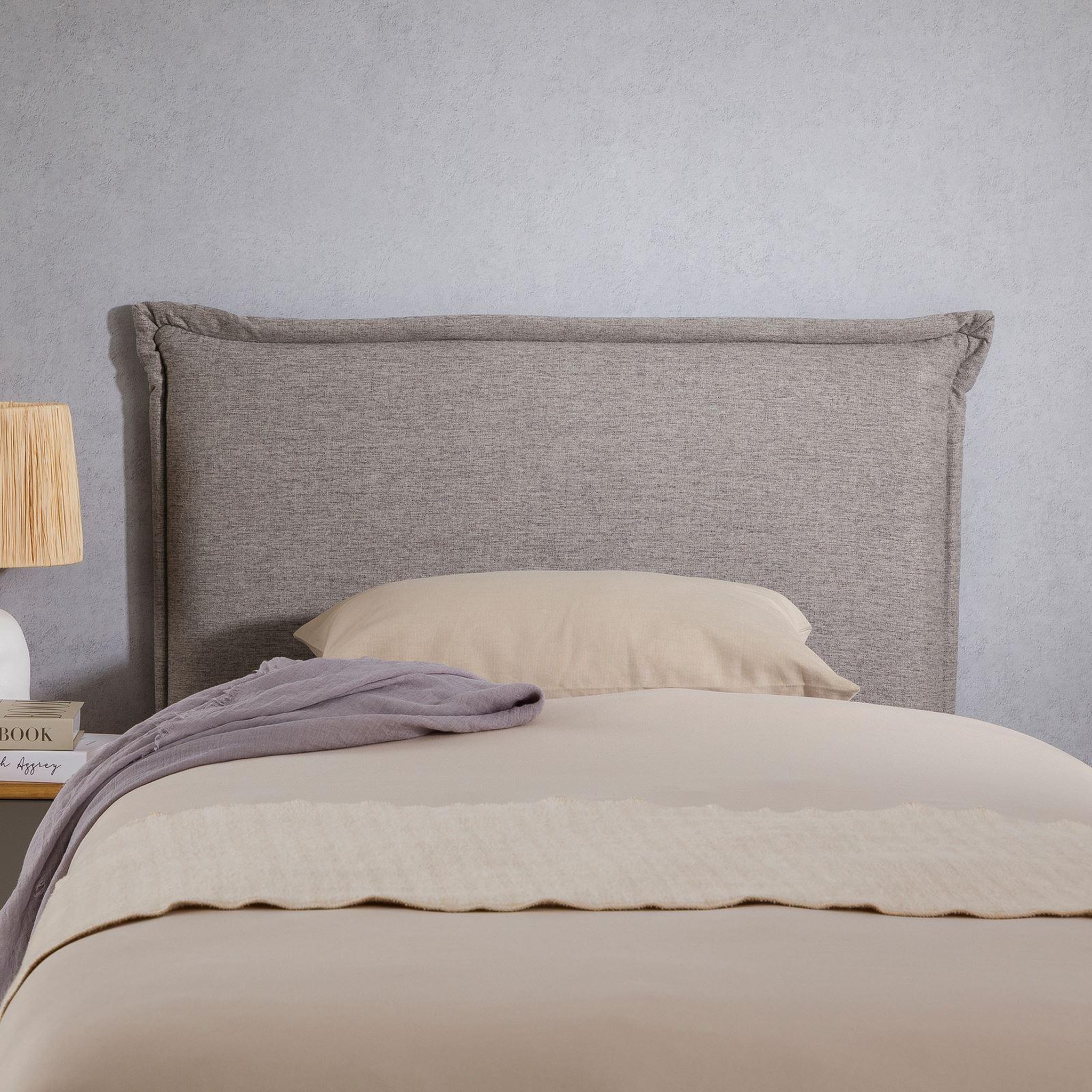 Voir la diapositive 3 : IDIMEX Tête de lit nerina 90 sur pieds, en tissu
