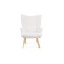 Voir la diapositive 2 : Fauteuil tissu bouclette blanc SVEN