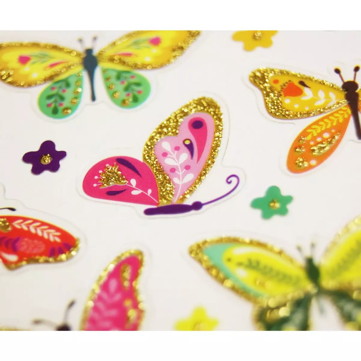  Autocollants - Papillons - Paillettes - 1,8 cm