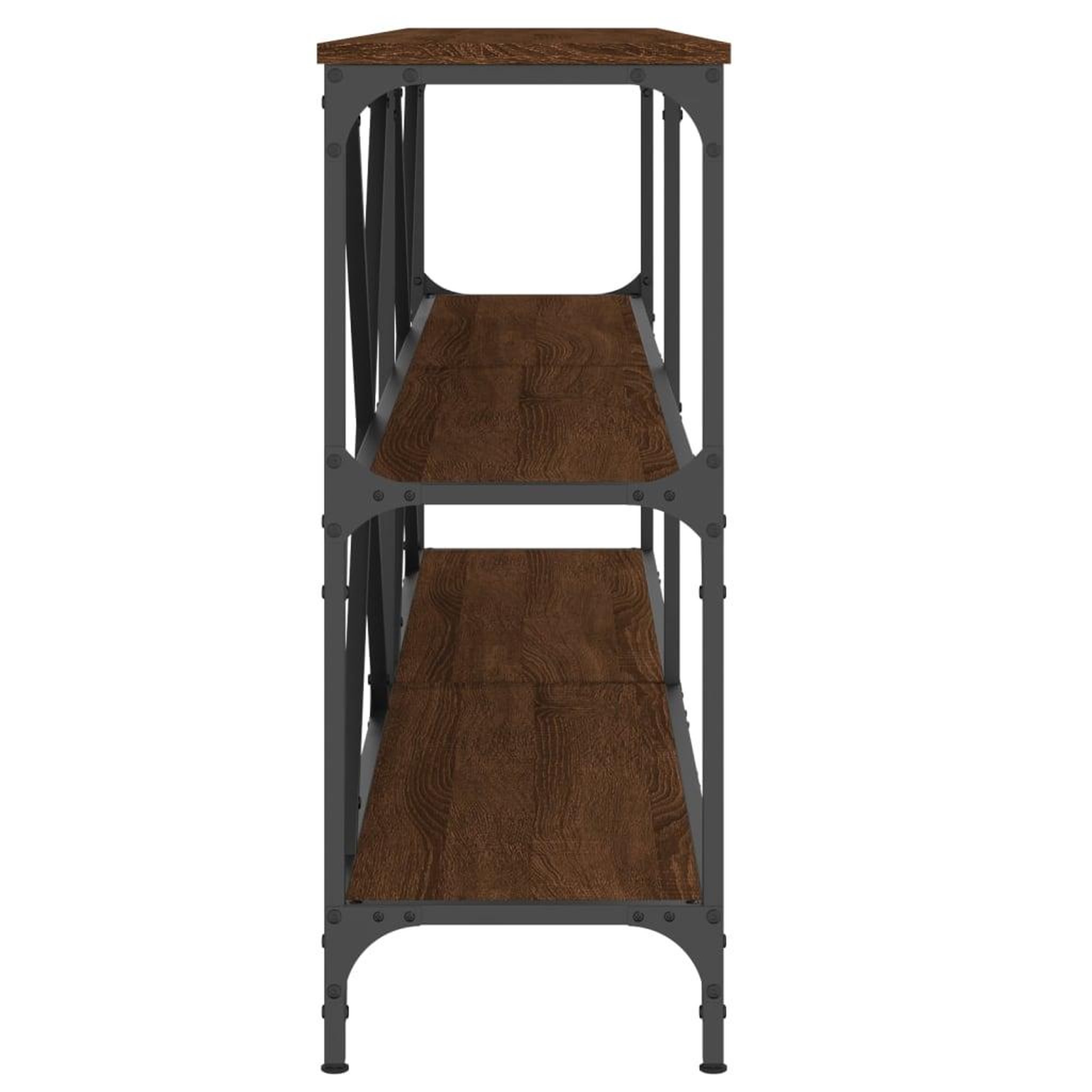 Voir la diapositive 5 : VIDAXL Table console chene marron 180x30x75 bois d'ingenierie et fer