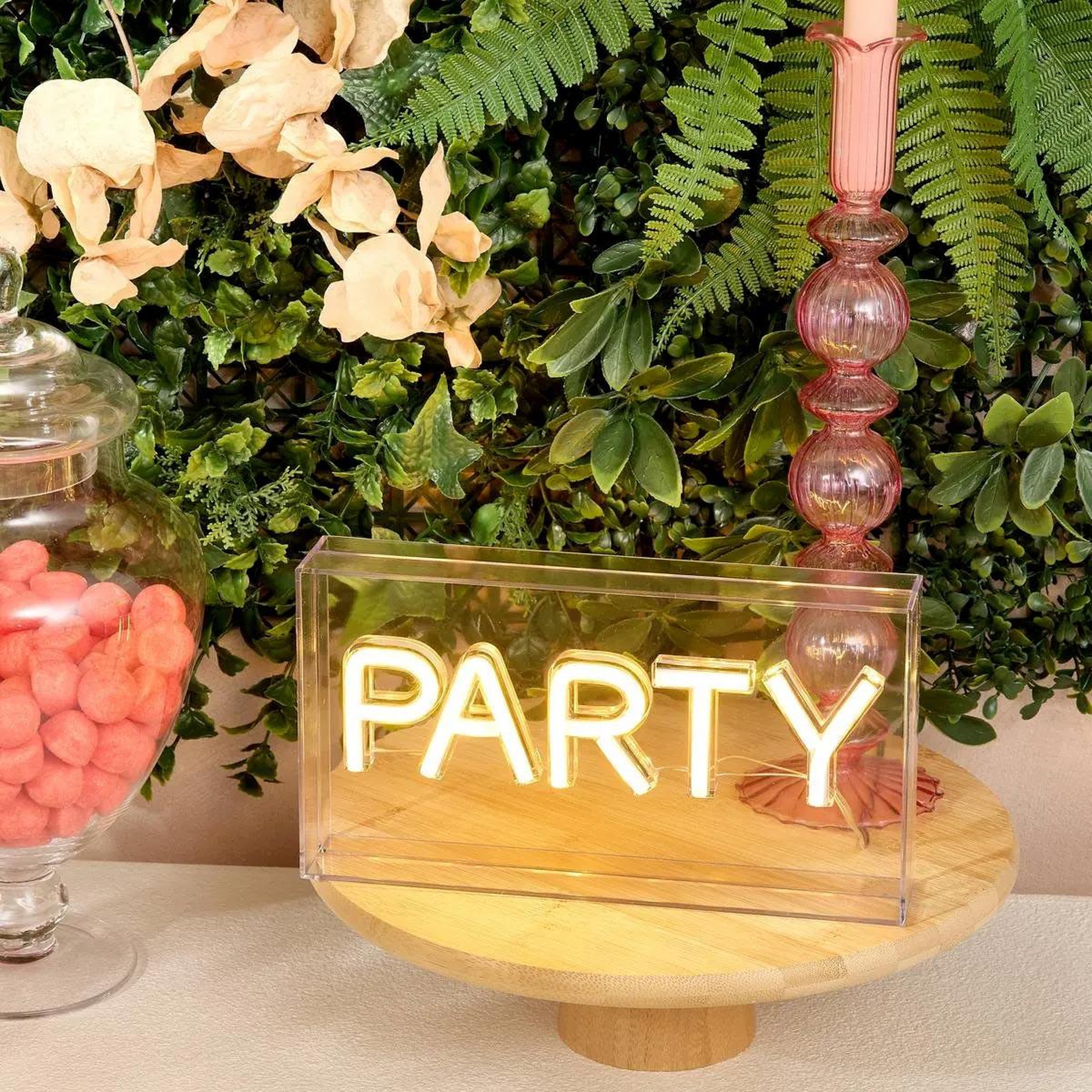Voir la diapositive 5 : ATMOSPHERA Lampe néon led à poser  party  23cm jaune