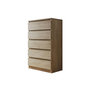 Voir la diapositive 2 : BEST MOBILIER Celia - commode 5 tiroirs - effet bois - 70 cm - style contemporain
