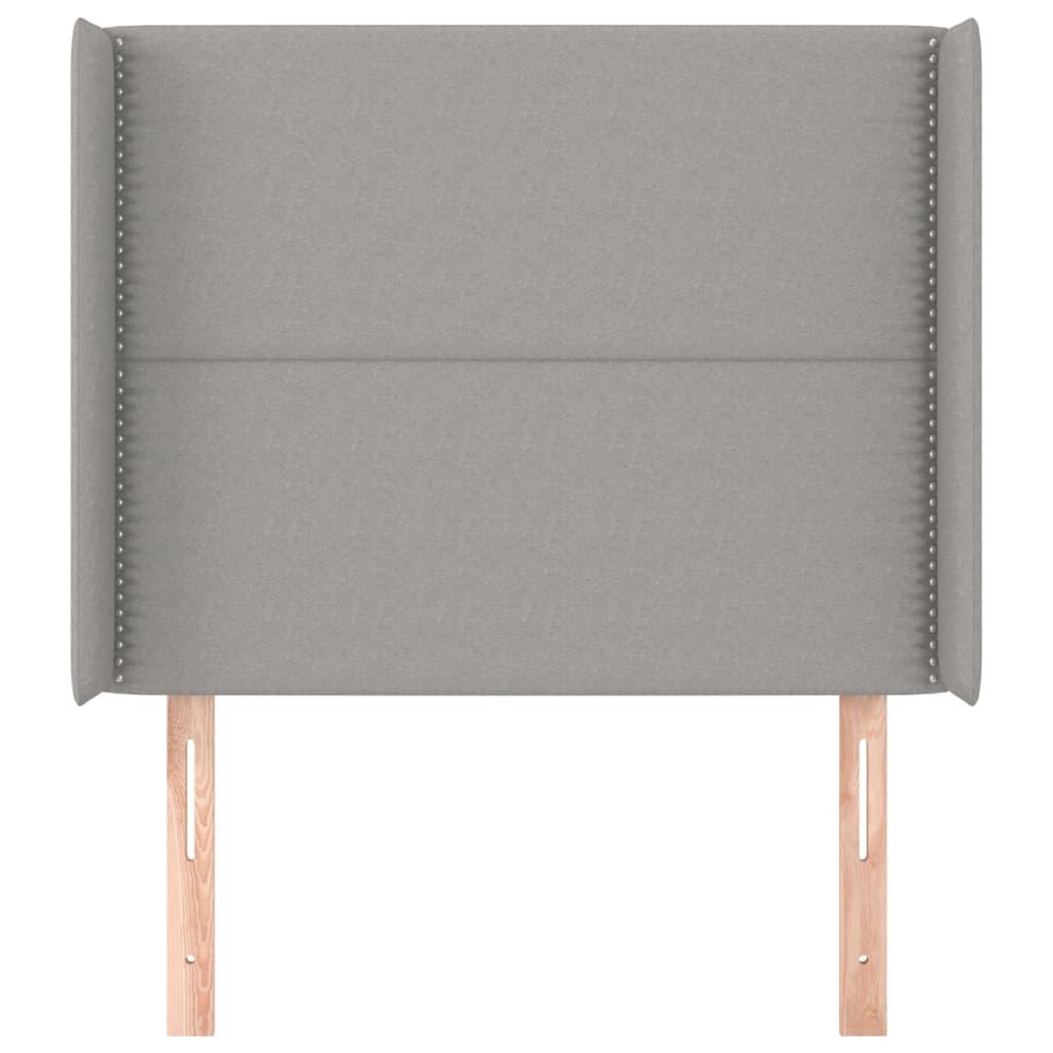 Voir la diapositive 3 : VIDAXL Tete de lit avec oreilles Gris clair 103x16x118/128 cm Tissu