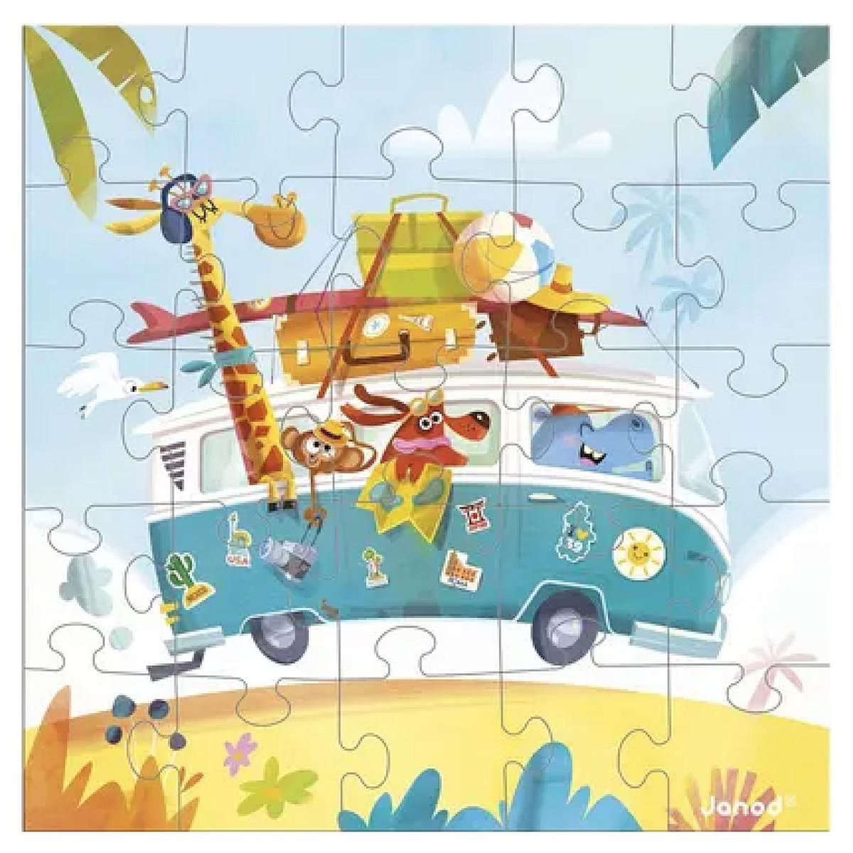 Juratoys-Janod Carte Cadeau Puzzle 25 Pieces Road Trip
