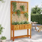 VIDAXL Jardiniere avec treillis et etagere bois massif d'acacia