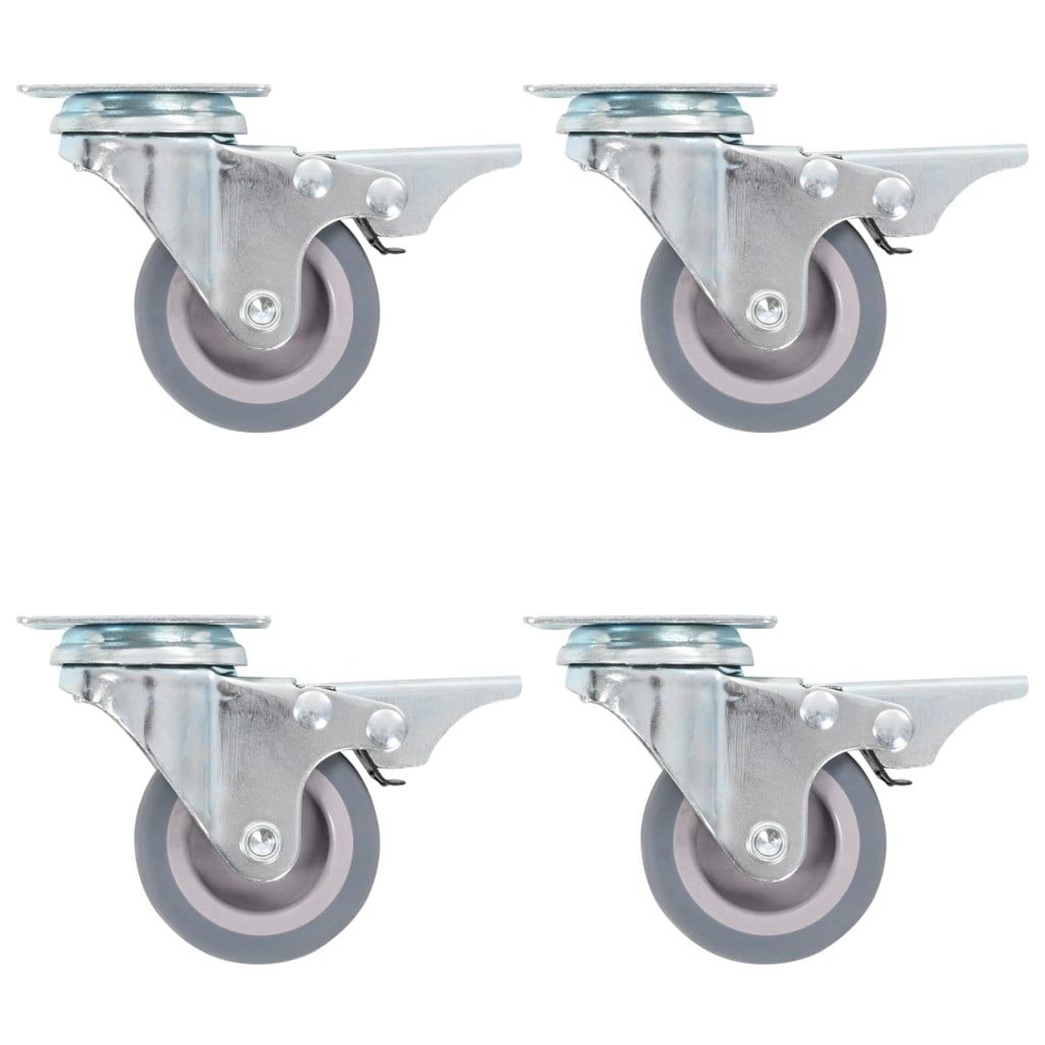 Voir la diapositive 1 : VIDAXL Roulettes pivotantes avec frein double 4 pcs 50 mm