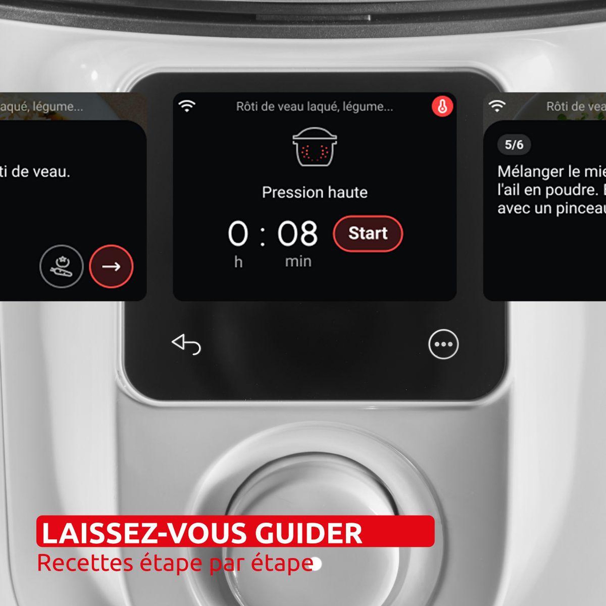 Voir la diapositive 3 : MOULINEX Multicuiseur électrique haute pression 6 l à 6 programmes cookeo simplicity ce8211f0 blanc
