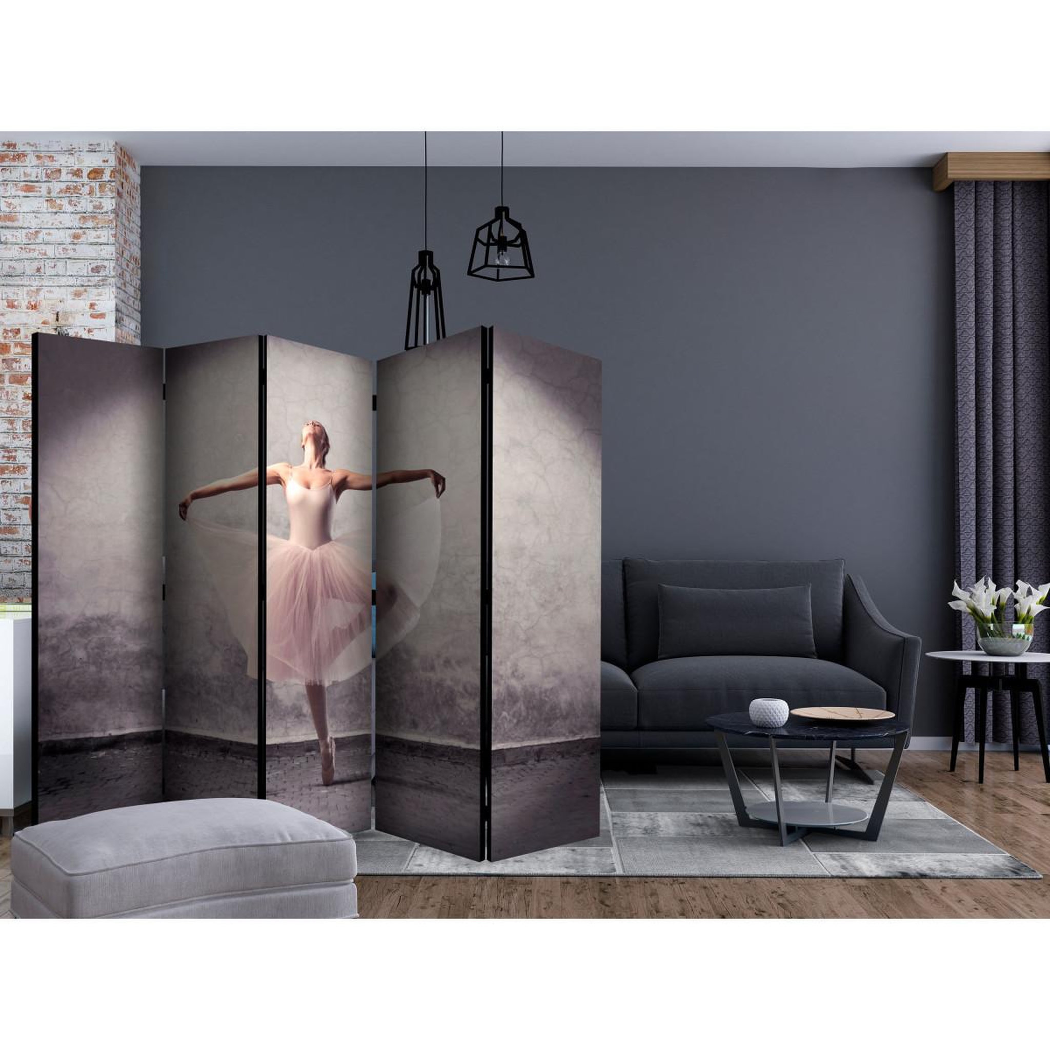 Voir la diapositive 2 : Paris Prix Paravent 5 volets  classical dance poetry without words  172x225cm