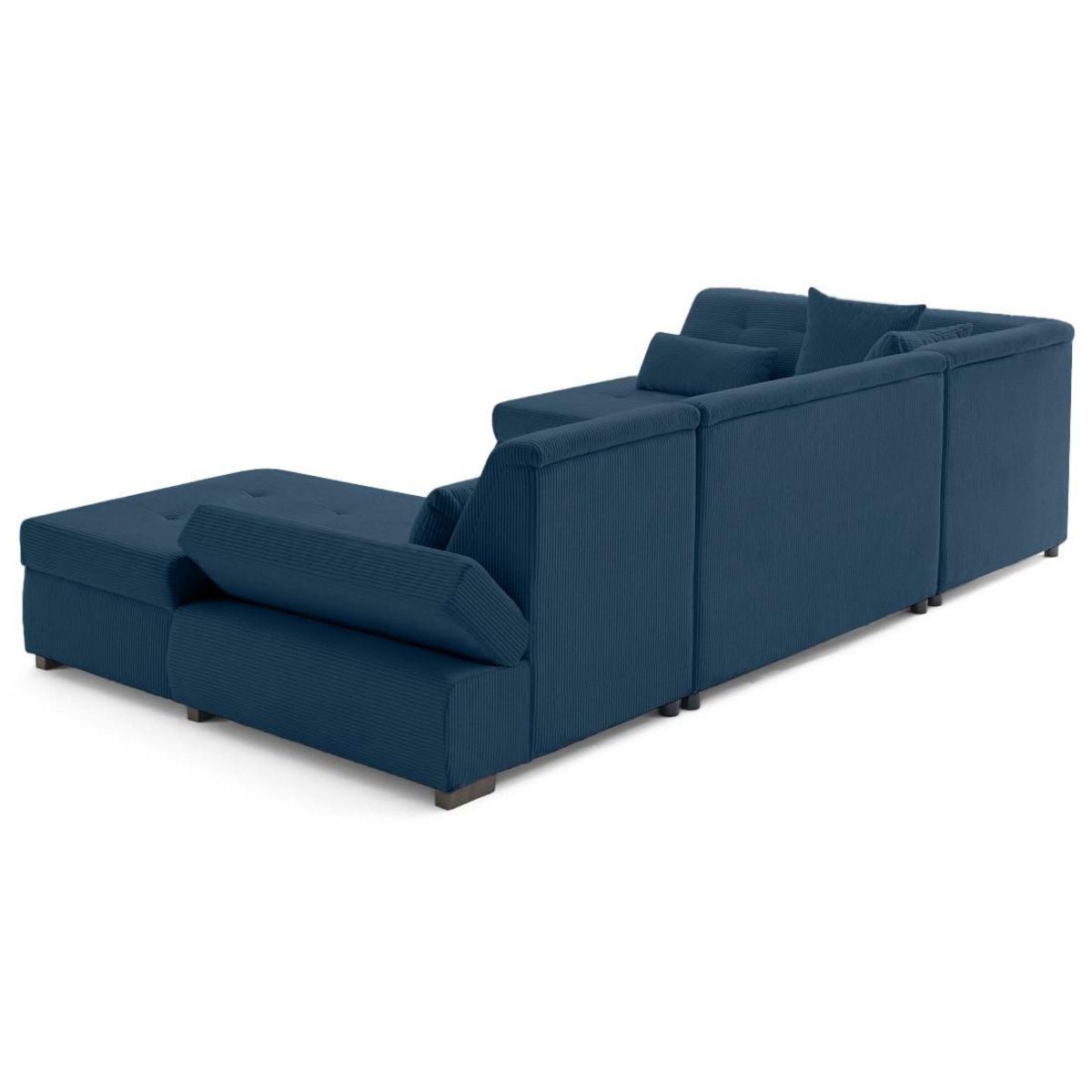 LISA DESIGN Vermont s - canapé panoramique d'angle gauche 7 places en velours côtelé