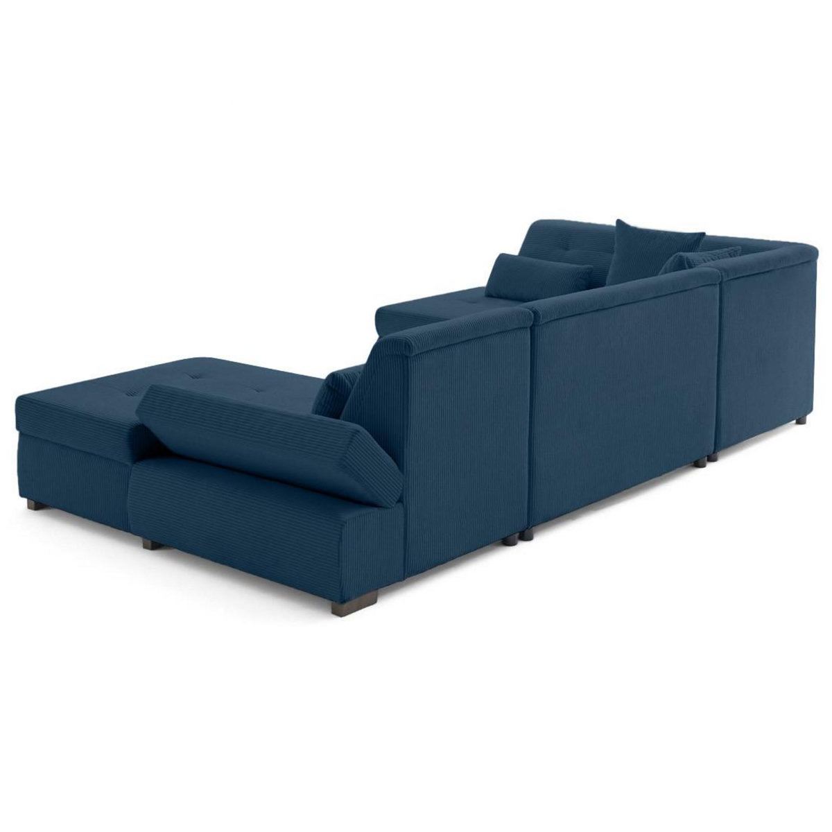 LISA DESIGN Vermont s - canapé panoramique d'angle gauche 7 places en velours côtelé