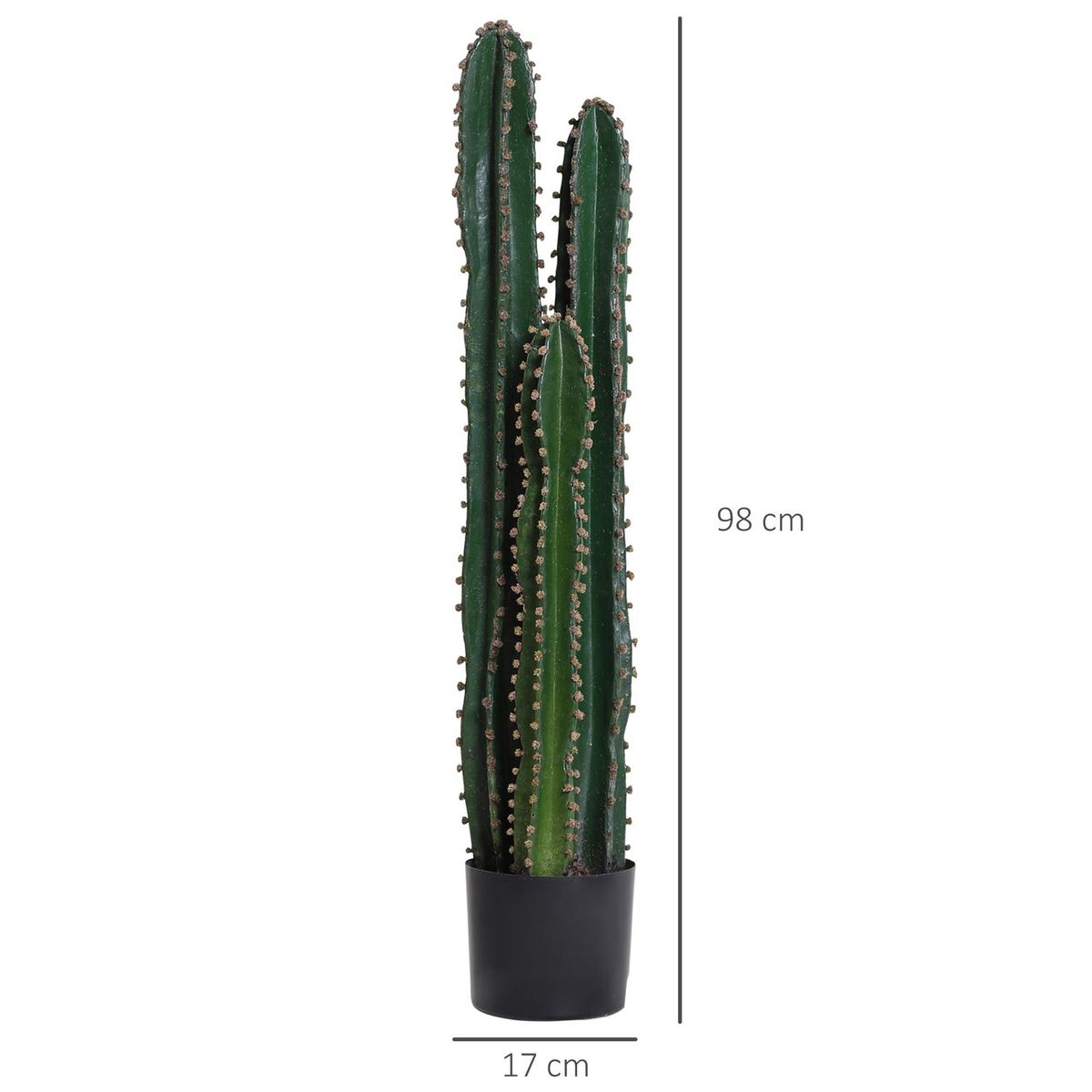 OUTSUNNY Cactus artificiel grand réalisme plante artificielle grande taille dim. Ø 17 x 100H cm vert