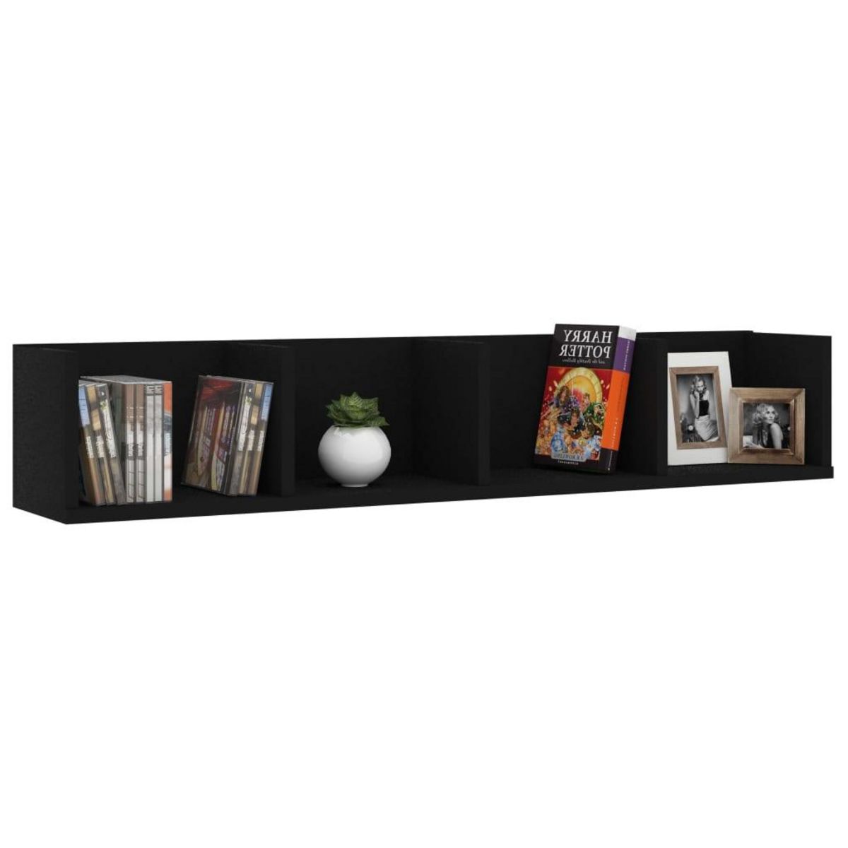 VIDAXL Etagere murale a CD Noir 100x18x18 cm Bois d'ingenierie