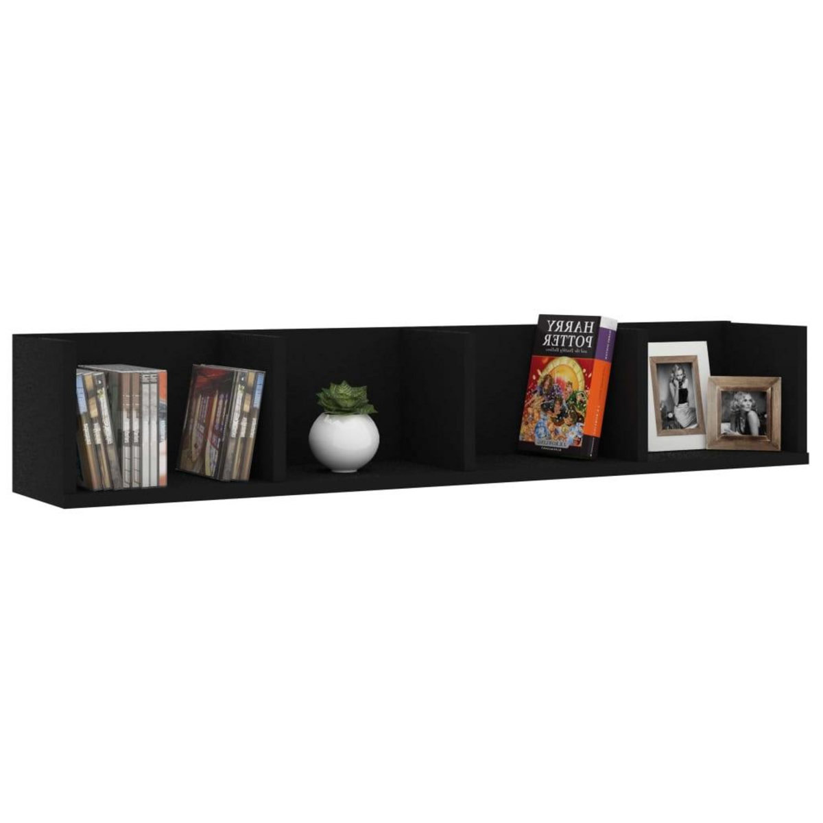 VIDAXL Etagere murale a CD Noir 100x18x18 cm Bois d'ingenierie