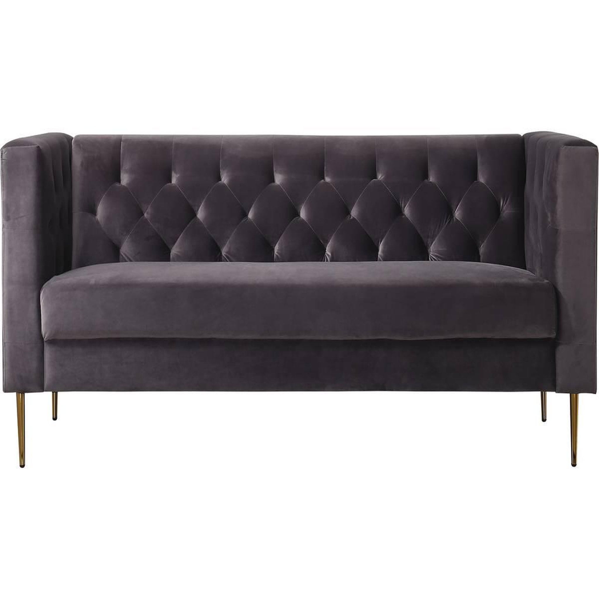 Voir la diapositive 3 : Habitat et Jardin Canapé fixe en velours  bruce  - 196 x 76 x 82 cm - 3 places - gris
