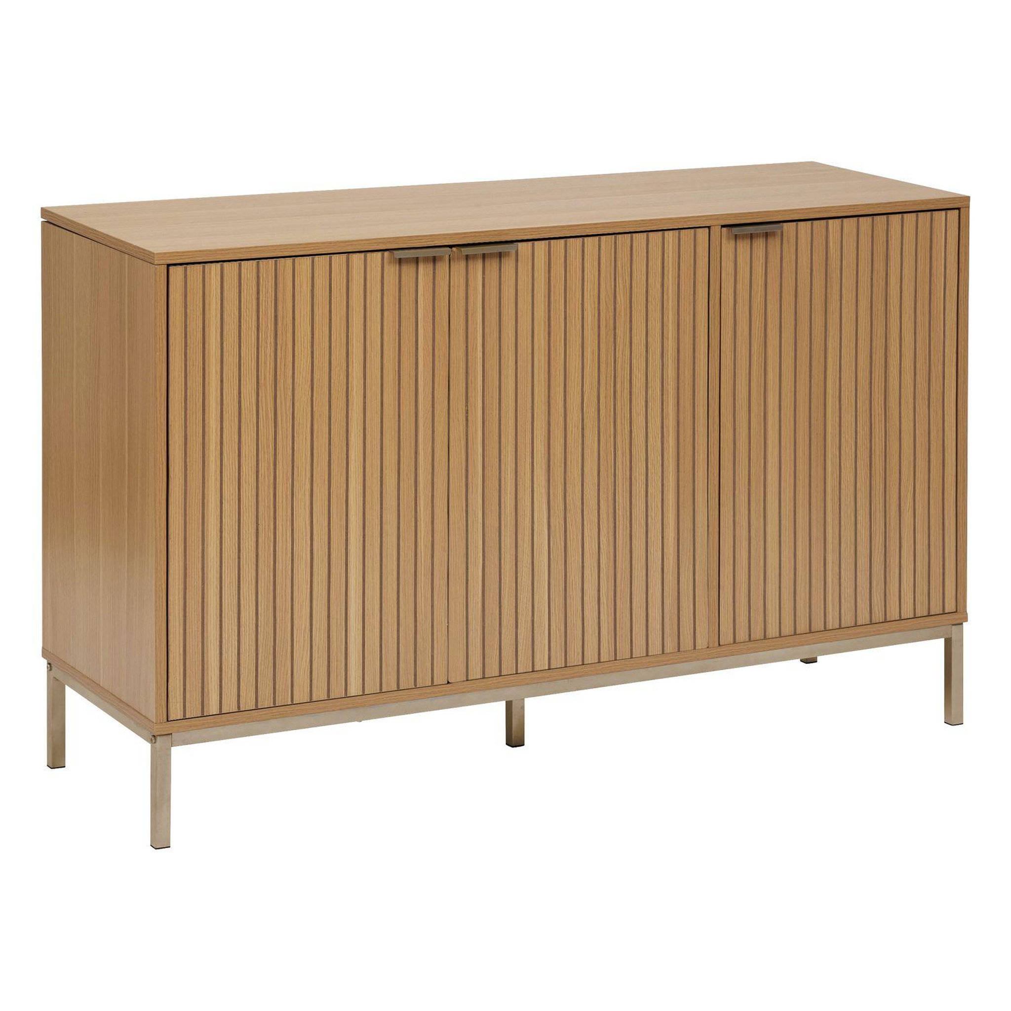 FIVE Buffet bas 3 portes en bois tasso - beige