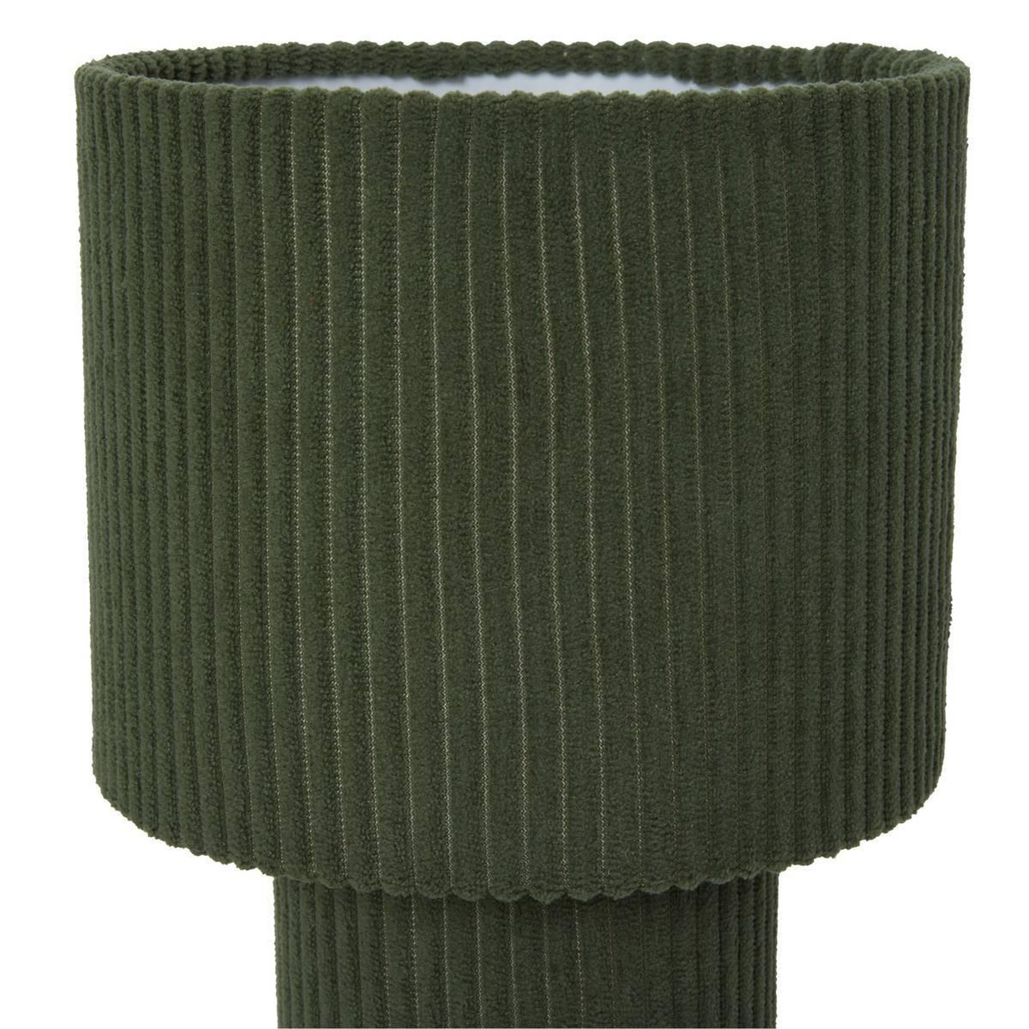 Voir la diapositive 2 : ATMOSPHERA Lampe à poser côtelée  jolina  28cm kaki