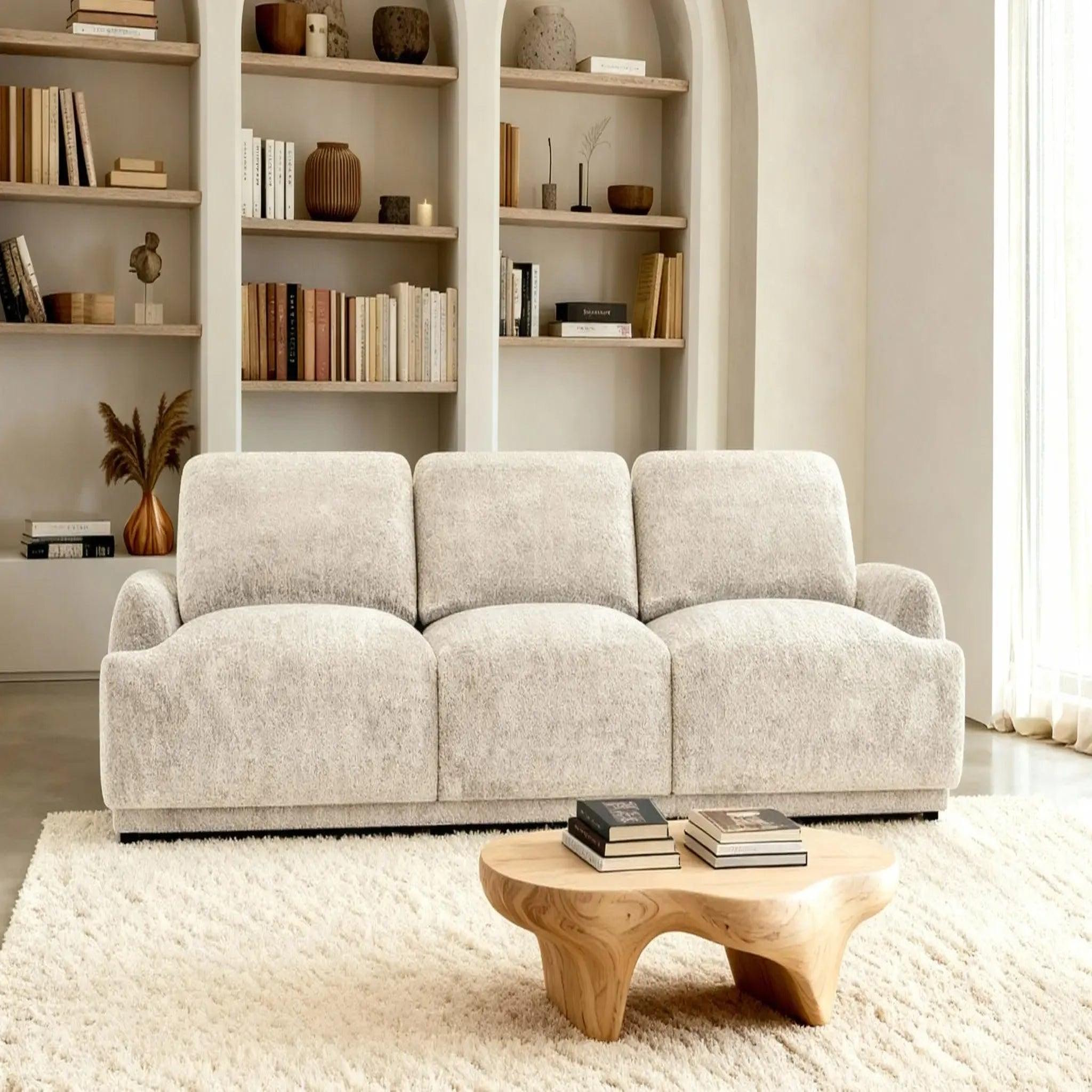 Voir la diapositive 2 : CASANOVA PARIS Rosalie - canapé droit tissu chenille 3 places