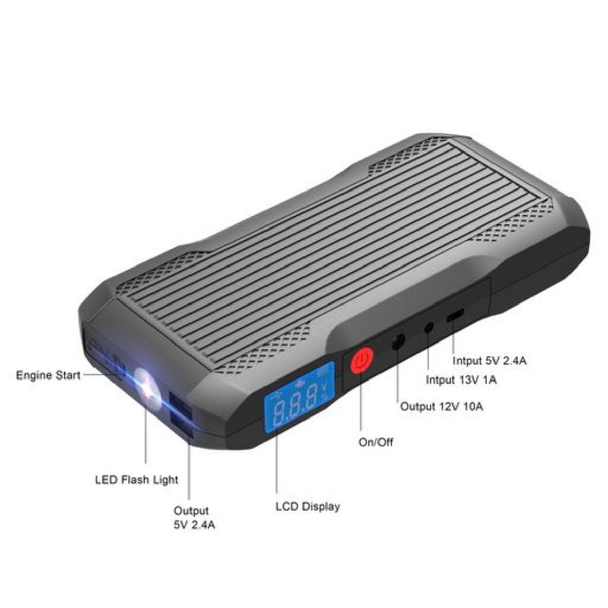 AUCHAN Booster de démarrage auto 12V 12000MAH 600A