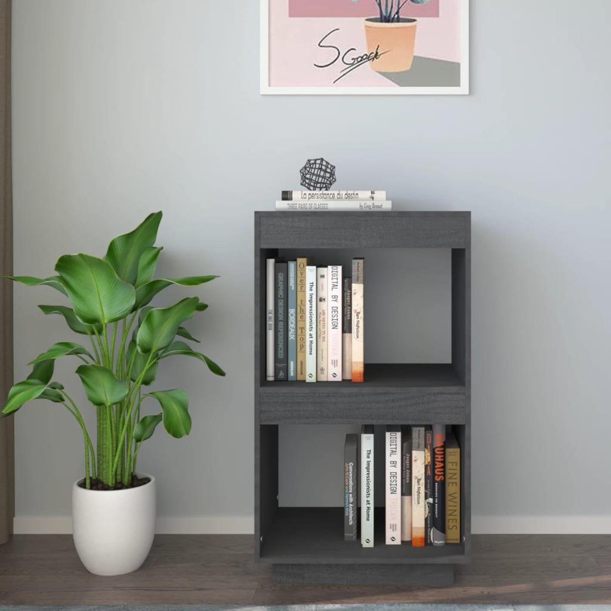 Voir la diapositive 3 : VIDAXL Bibliotheque Gris 40x35x71 cm Bois de pin massif