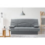 Voir la diapositive 2 : MARKET24 Clic clac 3 places THELMA - Tissu Soro gris moyen - Couchage 125x190 cm - L190 x P92 x H96 cm
