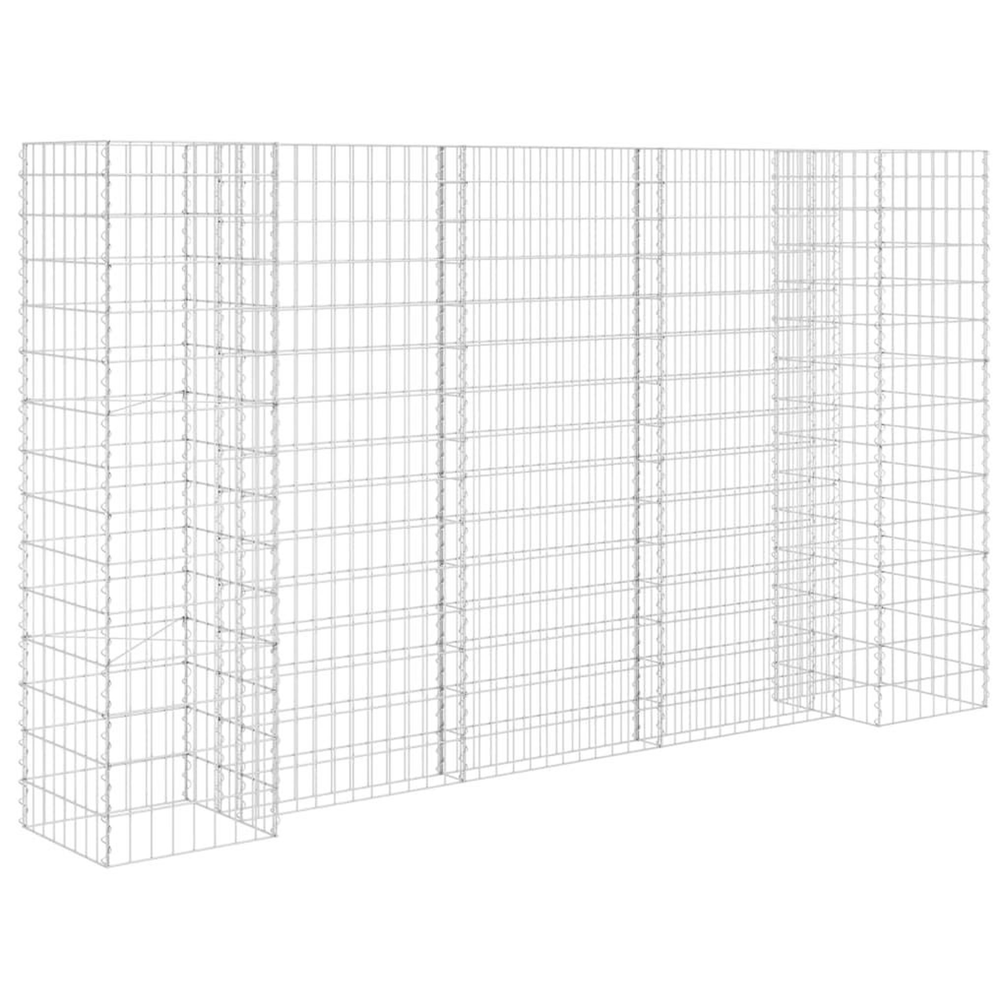 Voir la diapositive 2 : VIDAXL Jardiniere a gabion en H Fil d'acier 260x40x150 cm