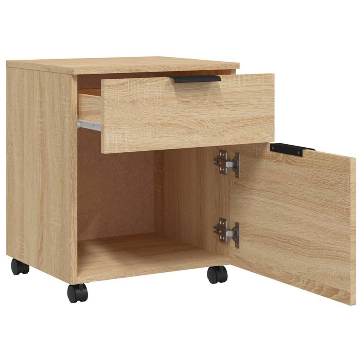 VIDAXL Classeur mobile avec roues Chene sonoma 45x38x54 cm