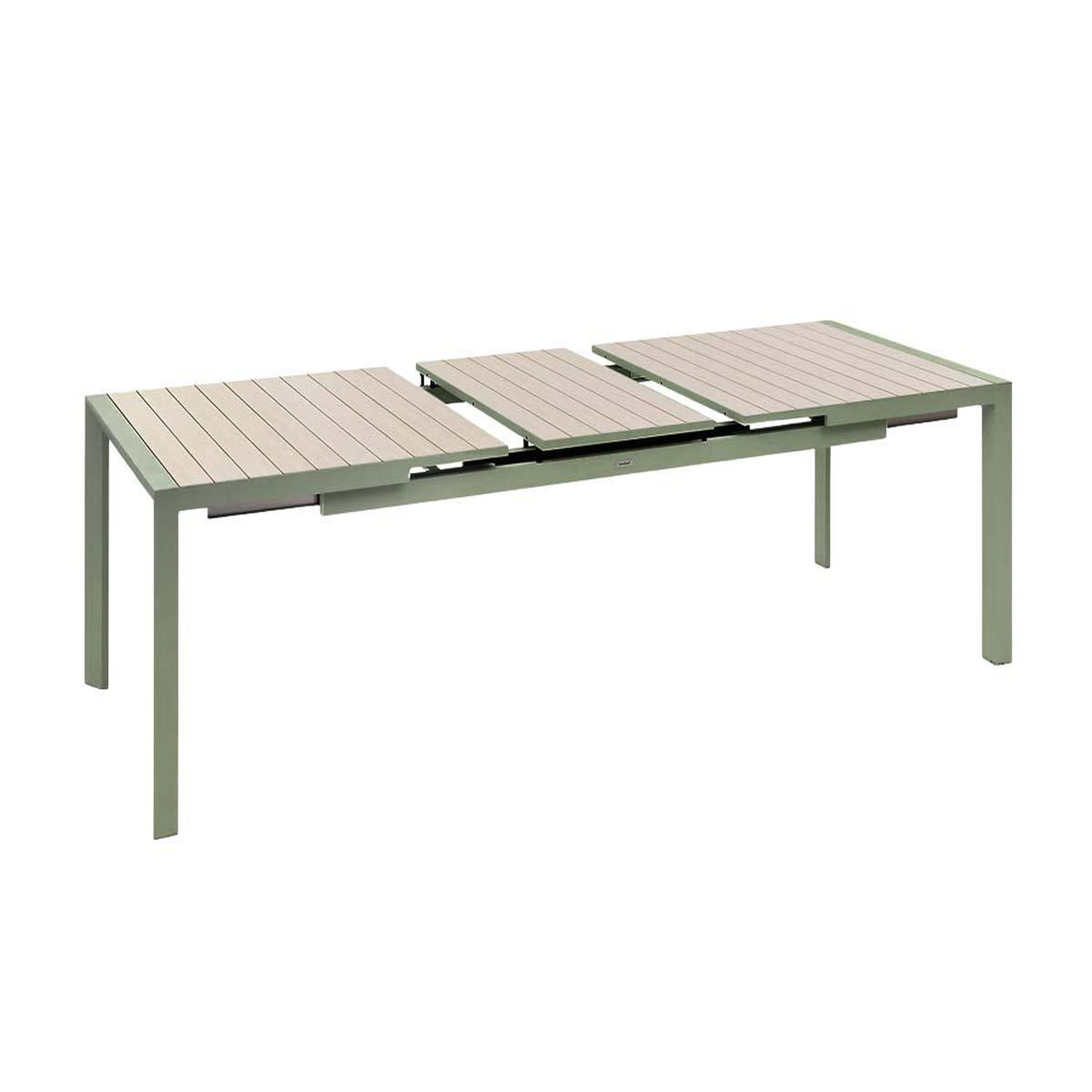 Voir la diapositive 4 : HESPERIDE Table de jardin rectangulaire extensible en aluminium evasion lin/vert laurier graphite 8/10 places - hespéride