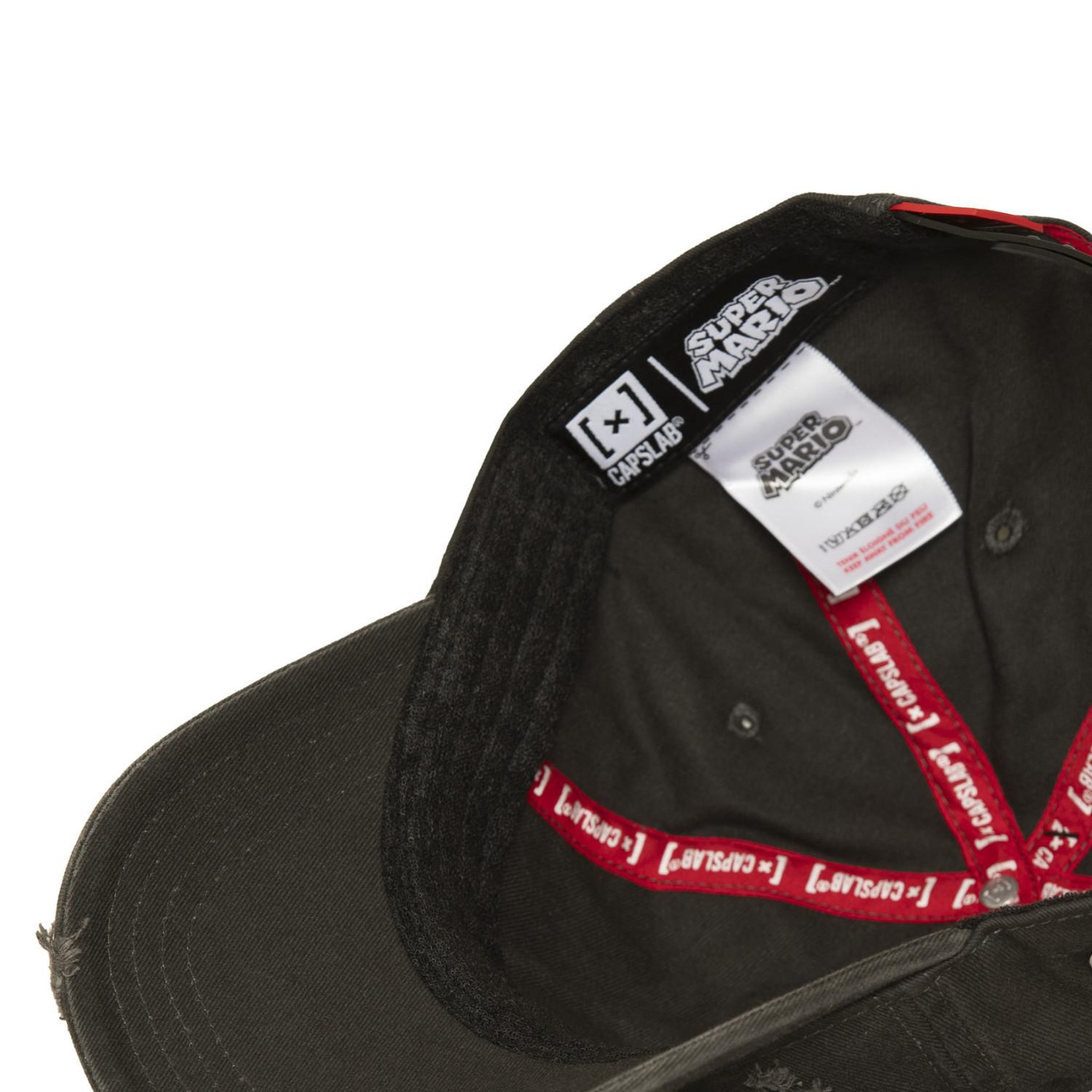 Voir la diapositive 6 : CAPSLAB Casquette basball effet usé avec patch super mario bros bowser